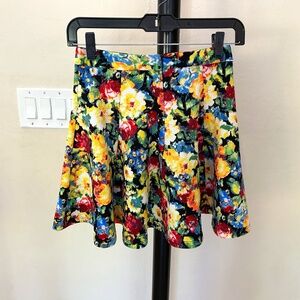 Stretchy Floral Skater Skirt